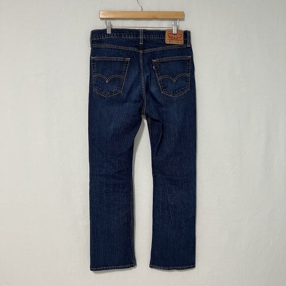 Levis 527 Jeans Mens 34x32 Blue Mid Rise Dark Wash Bootcut Denim Cowboy Western - Picture 4 of 12